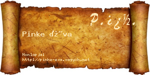 Pinke Éva névjegykártya